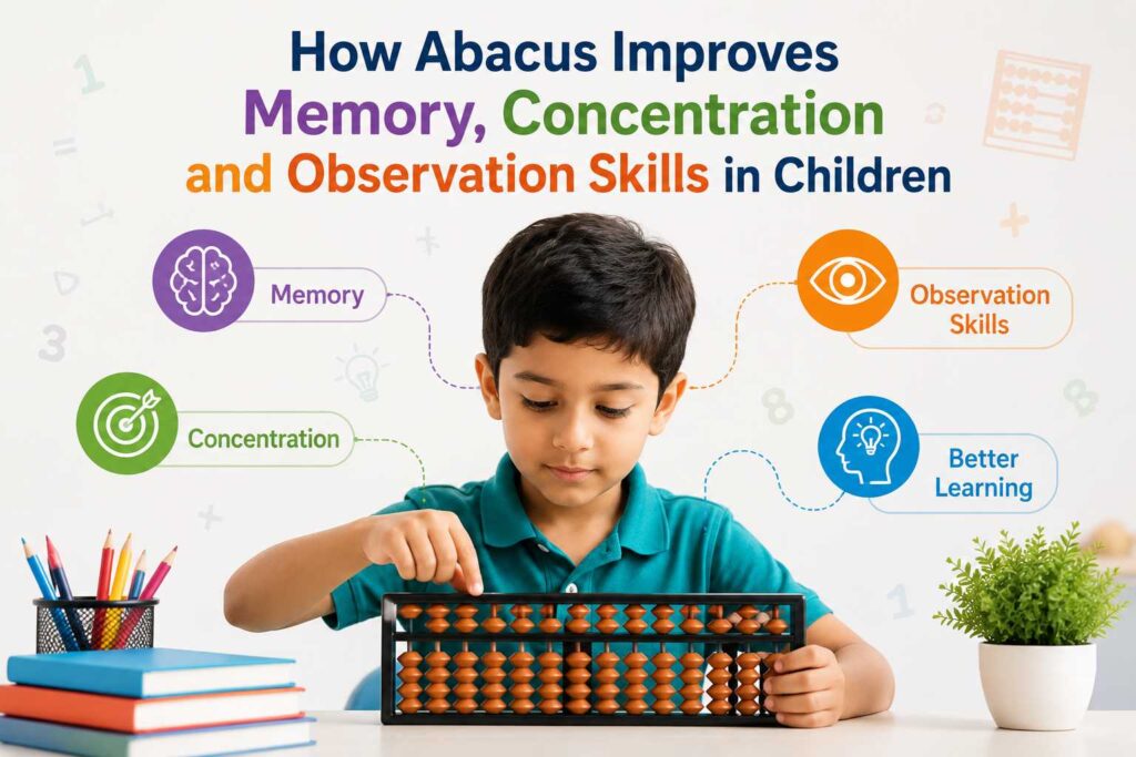 Abacus helps in Improve Memory and concentration skill in Children